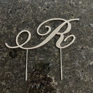 Rhinestone cake topper - letter R